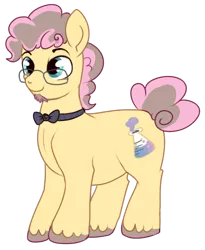 Size: 410x500 | Tagged: safe, artist:lulubell, derpibooru import, oc, oc:party popper, unofficial characters only, earth pony, pony, bowtie, curly hair, male, next generation, offspring, parent:cheese sandwich, parent:pinkie pie, parents:cheesepie, simple background, solo, transparent background