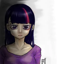 Size: 400x400 | Tagged: artist:mirululu, derpibooru import, human, humanized, safe, solo, twilight sparkle