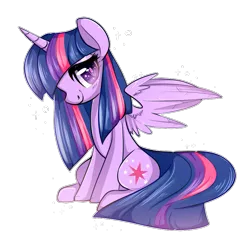 Size: 827x788 | Tagged: safe, artist:suzuii, derpibooru import, twilight sparkle, twilight sparkle (alicorn), alicorn, pony, female, mare, simple background, sitting, smiling, solo, transparent background