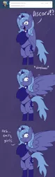 Size: 750x2364 | Tagged: suggestive, artist:skoon, derpibooru import, princess luna, pony, naughty luna, ask, bipedal, comic, female, solo, solo female, tumblr, wingboner