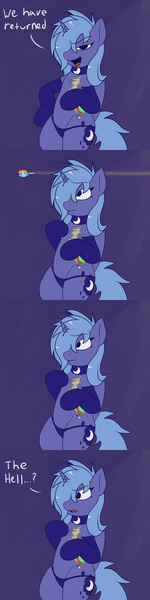 Size: 750x3000 | Tagged: suggestive, artist:skoon, derpibooru import, discord, princess luna, rainbow dash, pony, naughty luna, ask, bipedal, chubbie, comic, flying, plushie, tumblr