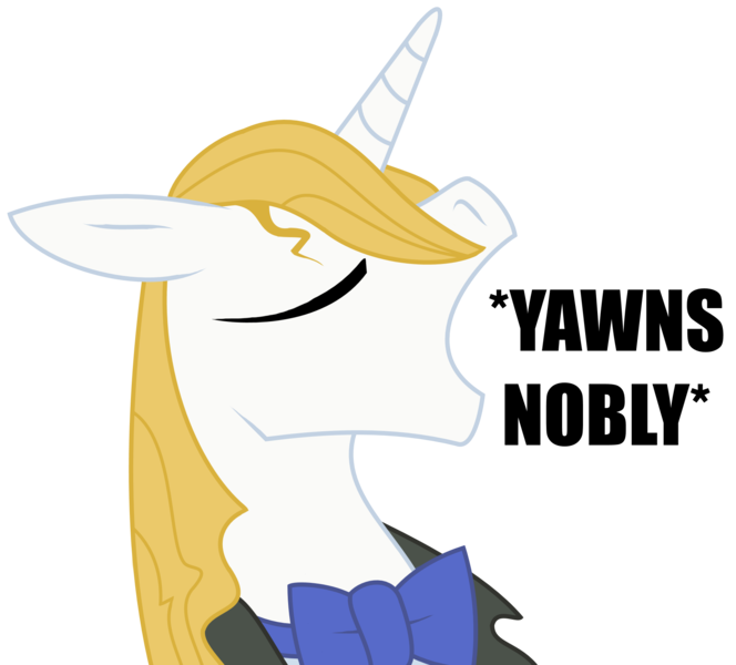 Size: 1828x1651 | Tagged: safe, artist:knadire, artist:knadow-the-hechidna, derpibooru import, prince blueblood, pony, unicorn, bored, descriptive noise, male, meme, noble, nobly, reaction image, sleepy, stallion, tired, yawn