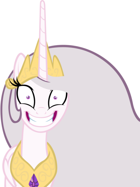 Size: 1864x2484 | Tagged: artist:dtkraus, creepy, derpibooru import, grin, princess celestia, princess molestia, rapeface, semi-grimdark, simple background, transparent, transparent background, vector