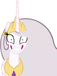 Size: 1864x2484 | Tagged: artist:dtkraus, creepy, derpibooru import, grin, princess celestia, princess molestia, rapeface, semi-grimdark, simple background, transparent, transparent background, vector