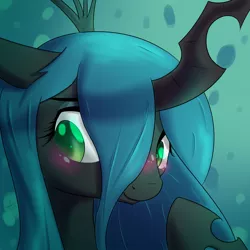 Size: 1280x1280 | Tagged: artist:futaku, blushing, cute, cutealis, derpibooru import, queen chrysalis, safe, solo