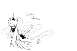 Size: 1280x852 | Tagged: artist:darkflame75, derpibooru import, lunadoodle, monochrome, princess luna, safe, sketch, solo