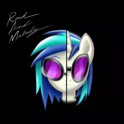 Size: 1000x1000 | Tagged: safe, artist:fujikoeurekachamploo, derpibooru import, vinyl scratch, ponified, pony, unicorn, equestria girls, album cover, background pony, daft punk, duality, equestria girls ponified, female, human ponidox, mare, parody, ponified album cover, random access memories, solo, square crossover