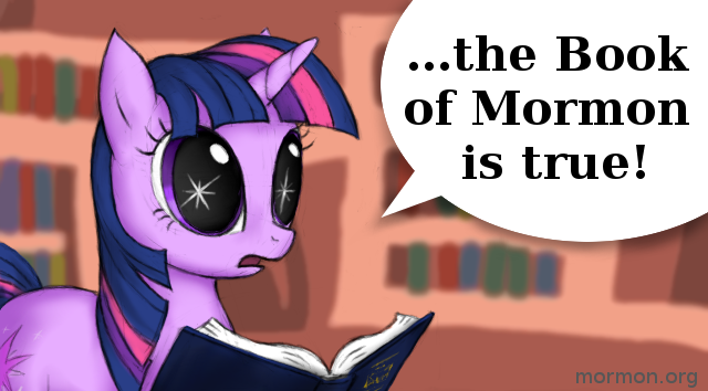 Size: 640x354 | Tagged: artist:wedgeantilleshzdgj, book, book of mormon, derpibooru import, dilated pupils, jontron thread, mormons, mouthpiece, open mouth, religion, safe, solo, spark, twilight sparkle