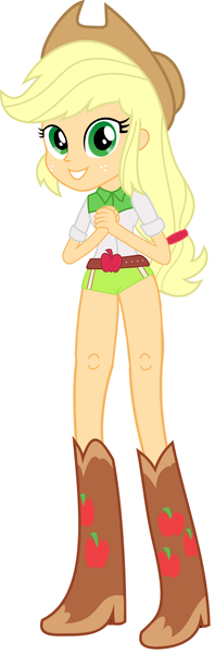 Size: 2304x6976 | Tagged: suggestive, derpibooru import, edit, applejack, equestria girls, belt, boots, clothes, female, hat, legs, panties, solo, solo female, striped underwear, underwear, underwear edit