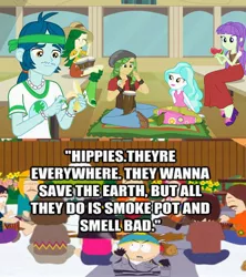 Size: 1920x2160 | Tagged: safe, derpibooru import, screencap, captain planet, paisley, sandalwood, starlight, sweet leaf, equestria girls, background human, eco kids, eric cartman, hippie, image macro, meme, south park