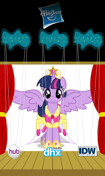 Size: 1280x2160 | Tagged: safe, artist:kwark85, derpibooru import, dhx media, idw, twilight sparkle, twilight sparkle (alicorn), alicorn, pony, alicorn drama, drama, drama bait, female, hasbro, jontron thread, lucifer hasbro, mare, marionette, puppet, puppet strings, the duck goes kwark, the hub