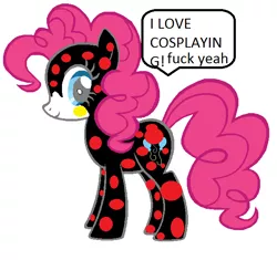 Size: 612x575 | Tagged: 1000 hours in ms paint, artist:desu, cosplay, derpibooru import, ms paint, pinkie pie, recolor, safe, solo, vulgar