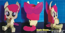 Size: 1968x1000 | Tagged: apple bloom, artist:eljoeydesigns, belly button, blushing, cute, cutie mark crusaders, derpibooru import, papercraft, safe