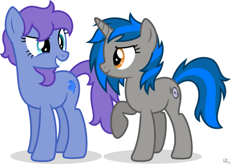 Size: 1060x754 | Tagged: safe, artist:starlessnight22, derpibooru import, oc, oc:homage, oc:jokeblue, unofficial characters only, pony, unicorn, fallout equestria, fanfic, cutie mark, fallout, fanfic art, female, hooves, horn, mare, simple background, smiling, teeth, transparent background