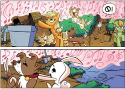 Size: 1273x903 | Tagged: angel bunny, applejack, derpibooru import, idw, mind control, panel, safe, spoiler:comic, spoiler:comic23, winona