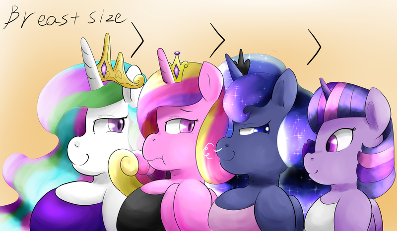 Size: 2244x1308 | Tagged: alicorn tetrarchy, anthro, artist:braffy, big breasts, breasts, bust chart, busty princess celestia, derpibooru import, female, princess cadance, princess celestia, princess luna, safe, size comparison, size difference, twilight sparkle, twilight sparkle (alicorn)