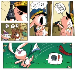 Size: 1400x1287 | Tagged: angel bunny, dead, derpibooru import, idw, opalescence, owlowiscious, poison joke, safe, spoiler:comic, spoiler:comic23, tank, winona