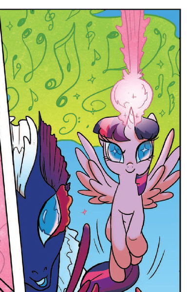 Size: 475x731 | Tagged: safe, derpibooru import, idw, cassie, twilight sparkle, twilight sparkle (alicorn), alicorn, kelpie, pony, spoiler:comic, spoiler:comic23, female, magic, mare, mind control