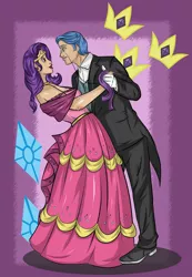 Size: 2175x3143 | Tagged: artist:happymango101, clothes, dancing, derpibooru import, dress, fancypants, female, gala dress, human, humanized, male, raripants, rarity, safe, shipping, straight