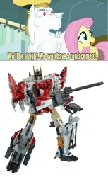 Size: 640x1047 | Tagged: aerialbots, air raid, alpha bravo, bulk biceps, combiner wars, derpibooru import, exploitable meme, fireflight, fluttershy, gestalt, meme, rainbow falls, replacement meme, safe, silverbolt, skydive, superion, toy, transformers