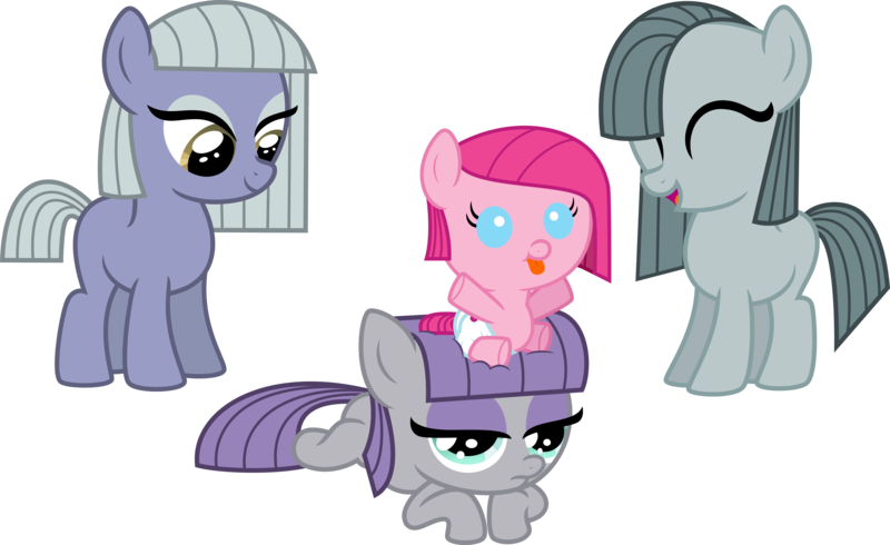 Size: 8501x5210 | Tagged: safe, artist:claritea, derpibooru import, limestone pie, marble pie, maud pie, pinkie pie, pony, 5-year-old, absurd resolution, baby, baby pie, baby pony, diaper, filly, foal, pie sisters, pinkamena diane pie, pony hat, simple background, transparent background, vector