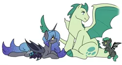 Size: 1024x548 | Tagged: safe, artist:kianamai, artist:undergroundcat, color edit, derpibooru import, edit, oc, oc:anastasia, oc:peridot flame, oc:princess nidra, oc:turquoise blitz, unofficial characters only, alicorn, bat pony, bat pony alicorn, dracony, hybrid, pony, kilalaverse, alicorn oc, colored, ethereal mane, family, fangs, female, foal, interspecies offspring, male, next generation, oc x oc, offspring, offspring shipping, offspring's offspring, parent:oc:princess nidra, parent:oc:supernova, parent:oc:turquoise blitz, parent:princess luna, parent:rarity, parent:spike, parents:canon x oc, parents:oc x oc, parents:sparity, prone, shipping, sleeping, smiling, spread wings, straight