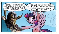 Size: 714x418 | Tagged: safe, derpibooru import, edit, idw, twilight sparkle, twilight sparkle (alicorn), alicorn, pony, spoiler:comic, spoiler:comic23, dialogue, female, mare, mortal kombat, scorpion (mortal kombat), twilight justifies evil meme