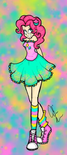 Size: 273x631 | Tagged: artist:rainbowdash-swag, clothes, converse, derpibooru import, human, humanized, pinkie pie, safe, shoes, socks, solo, striped socks