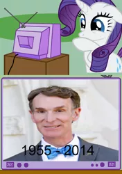 Size: 564x800 | Tagged: bill nye, exploitable meme, fake, faker than a three dollar bill, hoax, implied death, meme, obligatory pony, rarity, safe, seems legit, troll, tv meme