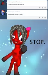 Size: 499x770 | Tagged: 3d pony creator, artist:thecherrysodaaskblog, derpibooru import, hair bow, looking at you, oc, oc:cherry soda, posed, safe, stahp, tumblr, tumblr:thecherrysodaaskblog, unofficial characters only