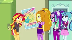 Size: 1280x720 | Tagged: safe, derpibooru import, screencap, adagio dazzle, aria blaze, sonata dusk, sunset shimmer, equestria girls, rainbow rocks, female, gem, siren gem, the dazzlings