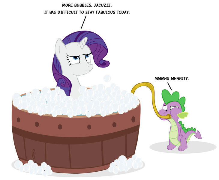 Size: 1860x1528 | Tagged: artist:ranviet, bubble, derpibooru import, jacuzzi, rarity, safe, spike