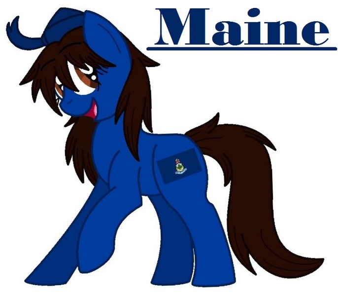 Size: 812x710 | Tagged: safe, artist:happydays64, derpibooru import, ponified, maine, nation ponies, solo, state ponies