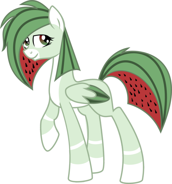 Size: 1978x2111 | Tagged: artist:gluxar, derpibooru import, food pony, oc, original species, safe, solo, unofficial characters only, watermelon