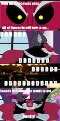 Size: 640x1293 | Tagged: bass battle, derpibooru import, exploitable meme, lord tirek, meme, safe, scott pilgrim, scott pilgrim vs the world, tirek vs everyone meme