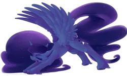 Size: 1985x1192 | Tagged: artist:marshmellowcannibal, derpibooru import, princess luna, safe, simple background, solo, stretching