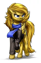 Size: 723x1106 | Tagged: safe, artist:mykegreywolf, derpibooru import, oc, oc:professoranna, unofficial characters only, pegasus, pony, annoyed, bomber jacket, clothes, jacket, mother, pregnant, scarf