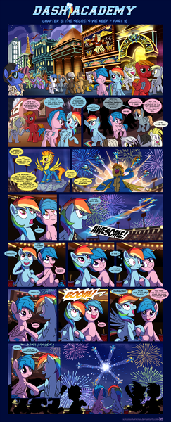 Size: 1248x3082 | Tagged: safe, artist:sorcerushorserus, derpibooru import, baby ribbs, brolly, derpy hooves, dumbbell, firefly, fleetfoot, gilda, hoops, misty fly, quarterback, rainbow dash, soarin', spitfire, surprise, whitewash, oc, gryphon, pegasus, pony, comic:dash academy, argie ribbs, comic, dashfly, female, g1, g1 to g4, generation leap, lesbian, male, mare, score, shipping, stallion, wonderbolts