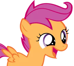 Size: 948x842 | Tagged: safe, artist:emonroe7, derpibooru import, scootaloo, pegasus, pony, cute, cutealoo, female, filly, happy, open mouth, simple background, solo, transparent background, vector
