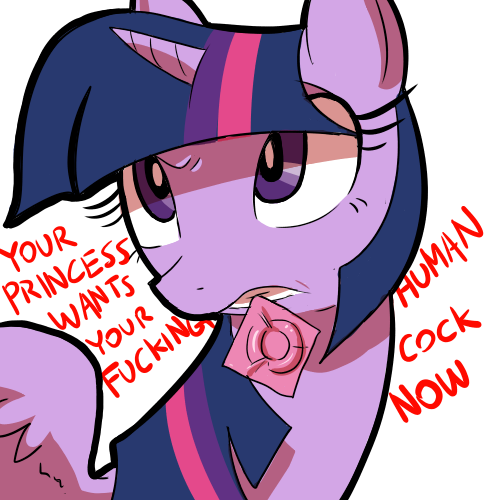 Size: 500x500 | Tagged: questionable, artist:cakewasgood, derpibooru import, twilight sparkle, twilight sparkle (alicorn), alicorn, pony, angry sex, bronybait, condom, condom in mouth, female, human fetish, imminent sex, mare, mouth hold, vulgar