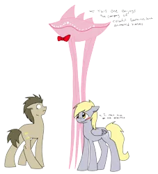 Size: 1856x2048 | Tagged: safe, artist:chub-wub, derpibooru import, derpy hooves, doctor whooves, time turner, pegasus, pony, bowtie, doctor whooves gets all the assistants, female, hanar, mare, mass effect, simple background, transparent background