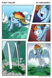 Size: 4000x6000 | Tagged: semi-grimdark, artist:wadusher0, derpibooru import, rainbow dash, earth pony, pegasus, pony, angel, comic, crater, death, female, solo, unshorn fetlocks, wingless