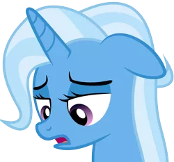 Size: 2138x1992 | Tagged: safe, artist:genericdave, derpibooru import, trixie, pony, unicorn, alternate hairstyle, female, mare, sad, simple background, solo, transparent background, vector