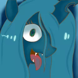 Size: 800x800 | Tagged: safe, artist:anonponymk7, derpibooru import, queen chrysalis, crazed, fangs, tongue out