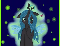 Size: 1522x1164 | Tagged: safe, artist:moekonya, derpibooru import, queen chrysalis, changeling, changeling queen, cute, cutealis, female, solo