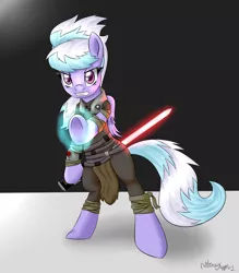 Size: 1522x1738 | Tagged: safe, artist:notenoughapples, derpibooru import, cloudchaser, pony, bipedal, clothes, crossover, lightsaber, looking at you, sith, solo, star wars, starkiller, the force unleashed