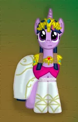 Size: 357x557 | Tagged: safe, artist:drlonepony, derpibooru import, twilight sparkle, twilight sparkle (alicorn), alicorn, pony, clothes, costume, female, gradient background, mare, namesake, nintendo, princess zelda, solo, the legend of zelda, the legend of zelda: twilight princess, twizelda