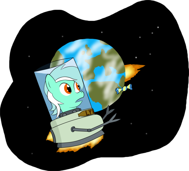 Size: 7094x6438 | Tagged: safe, artist:emper24, derpibooru import, lyra heartstrings, pony, absurd resolution, disembodied head, futurama, head in a jar, solo, space