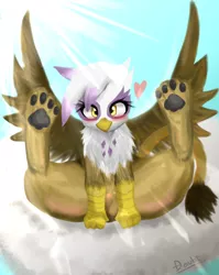 Size: 1640x2058 | Tagged: suggestive, artist:doubt, derpibooru import, gilda, gryphon, featureless crotch, paws, pixiv, solo