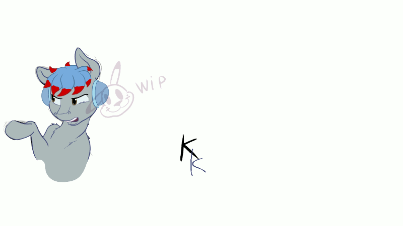 Size: 800x450 | Tagged: safe, artist:pikapetey, derpibooru import, oc, oc:the living tombstone, unofficial characters only, earth pony, pony, acting, animated, fig, floppy ears, fluffy, frame by frame, frown, headphones, leg fluff, looking back, male, not trolling you guys, open mouth, pastacon, raised hoof, stallion, talking, unamused, underhoof, walk cycle, walking